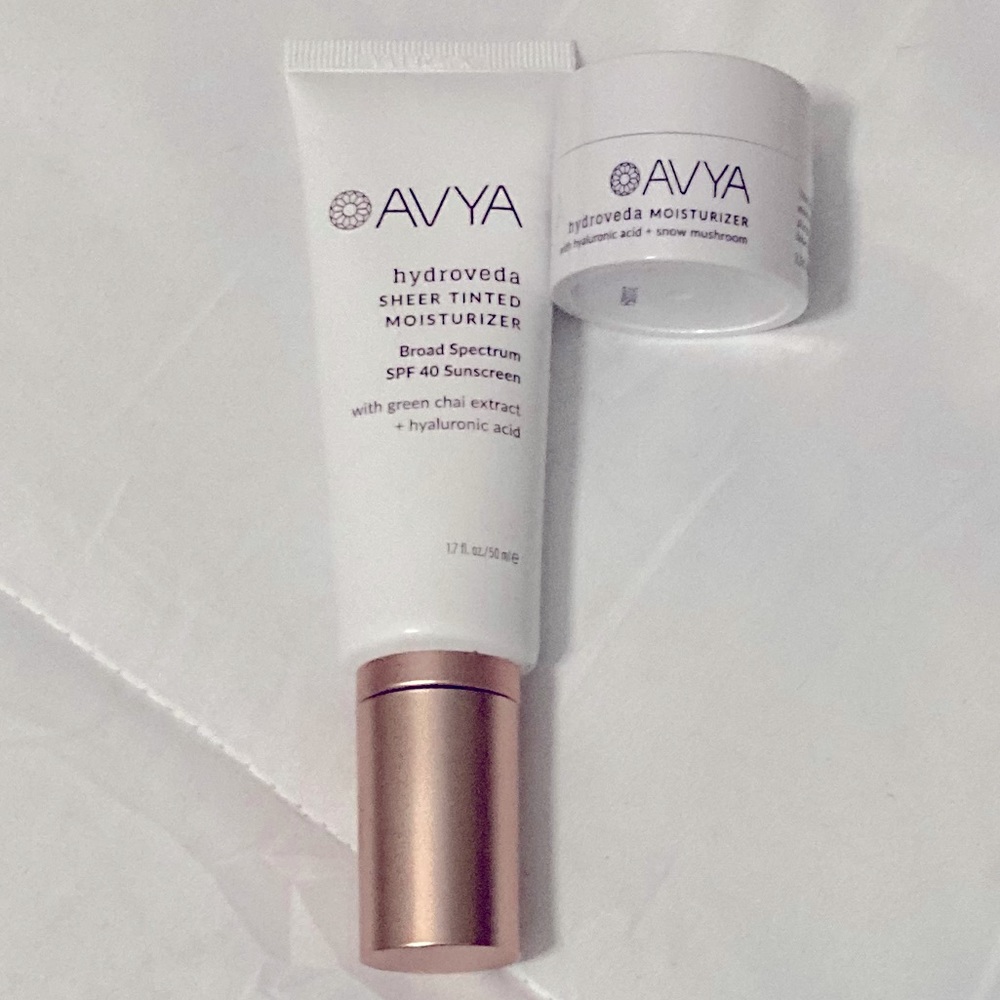 New AVYA Hydroveda Sheer tinted Moisturizer & Snow Mushroom + Hyaluronic Acid